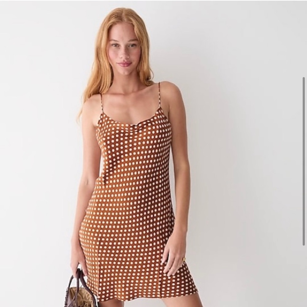 J. Crew mini slip dress in polka dot NWT size 12